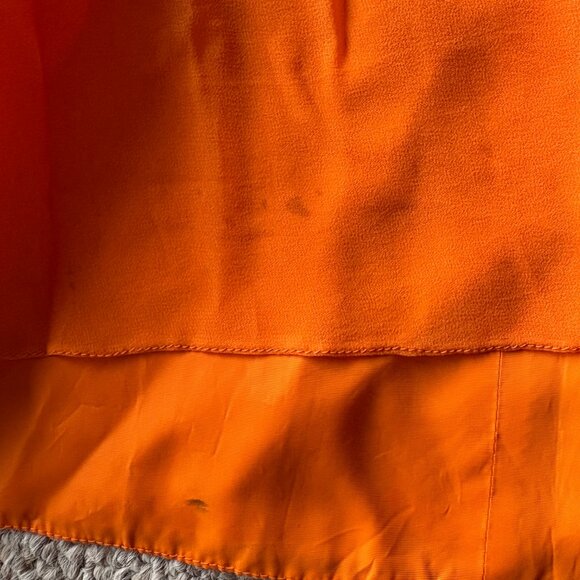 Vintage 1970s Orange Boho Prairie Dress Lace Keyhole Neck – Size S - Picture 11 of 16